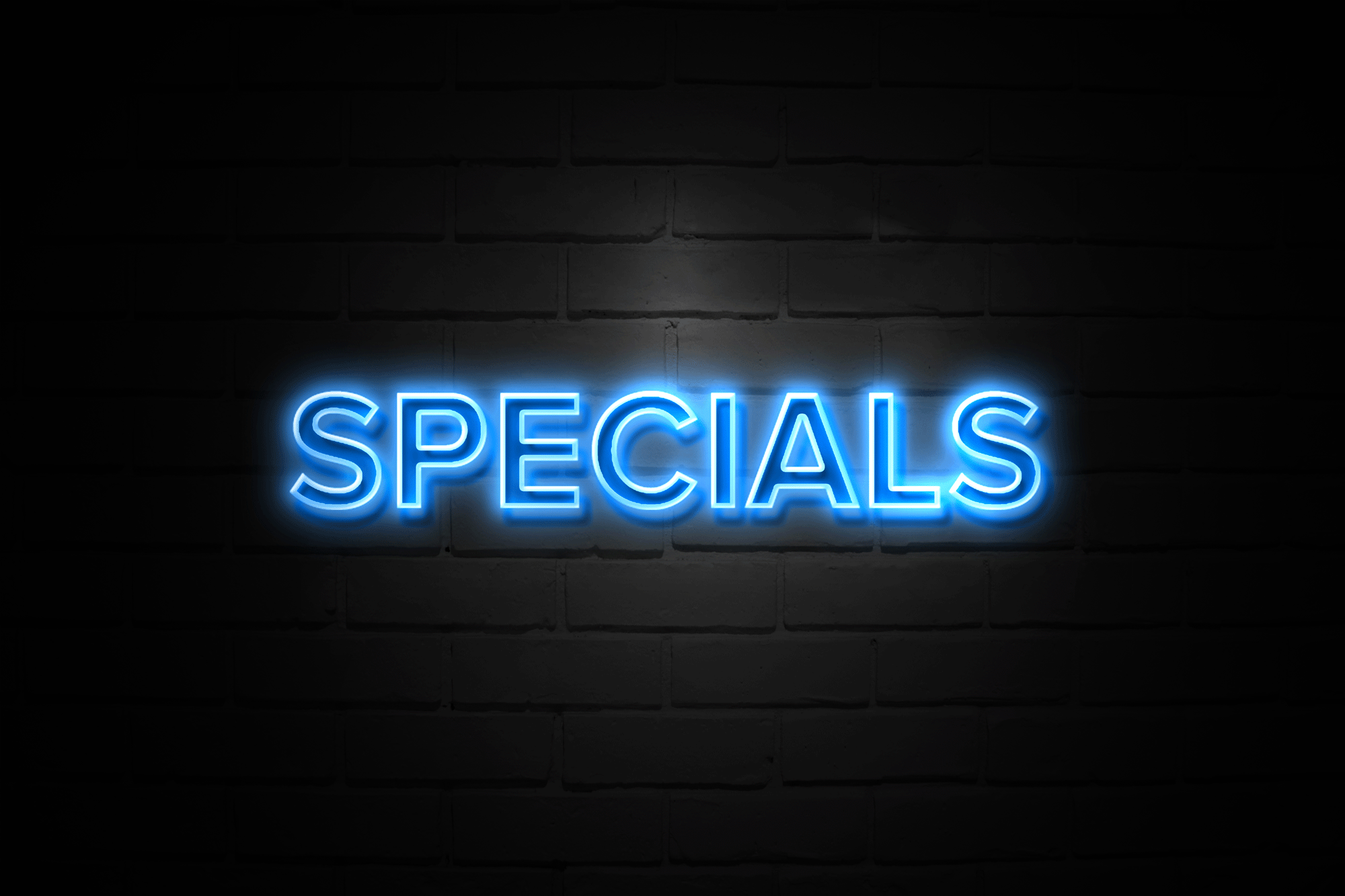 Specials neon sign banner used at The Cumberland Hotel
