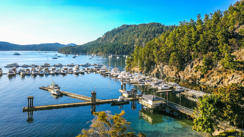 marina on beautiful cove