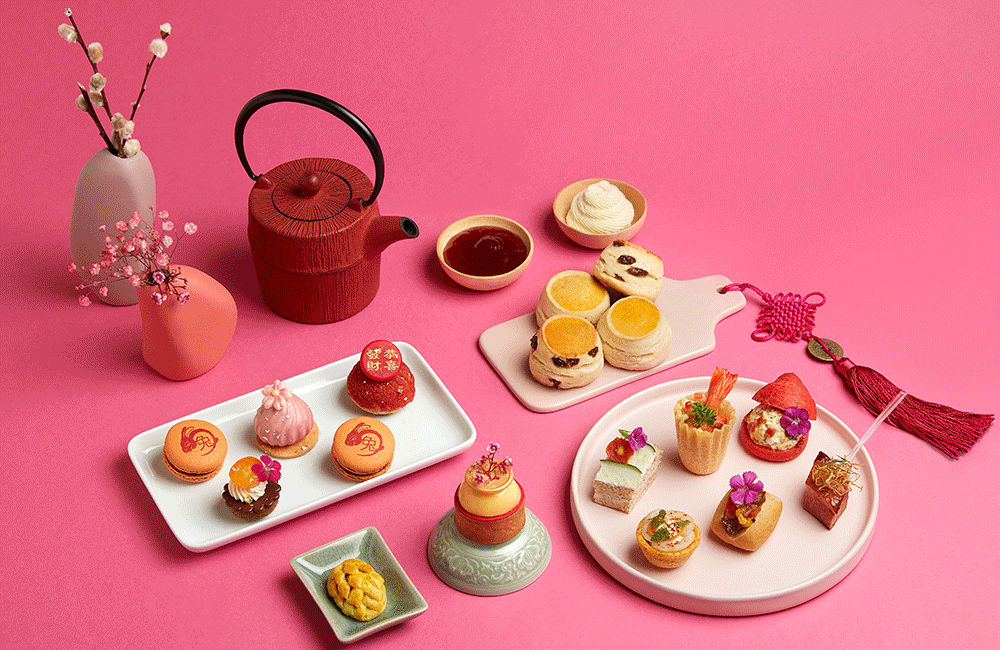 Lunar New Year Celebration treats and tea at Fullerton Group