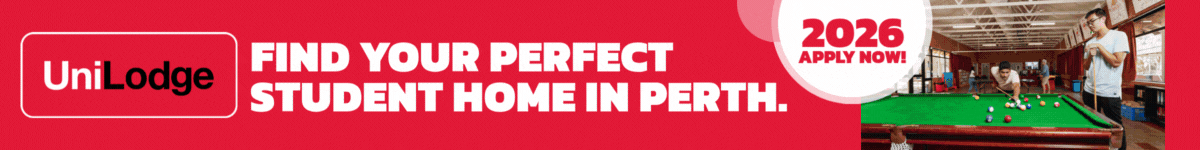 UniLodge banner displaying a range of UniLodge Perth Properties - Apply Now for 2026