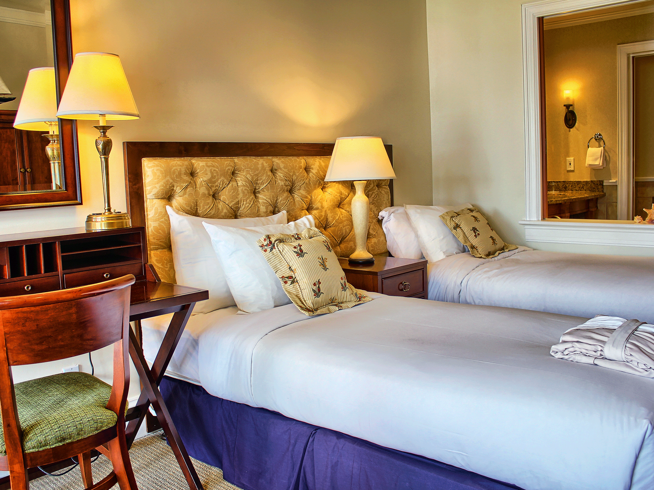 two beds in hotel