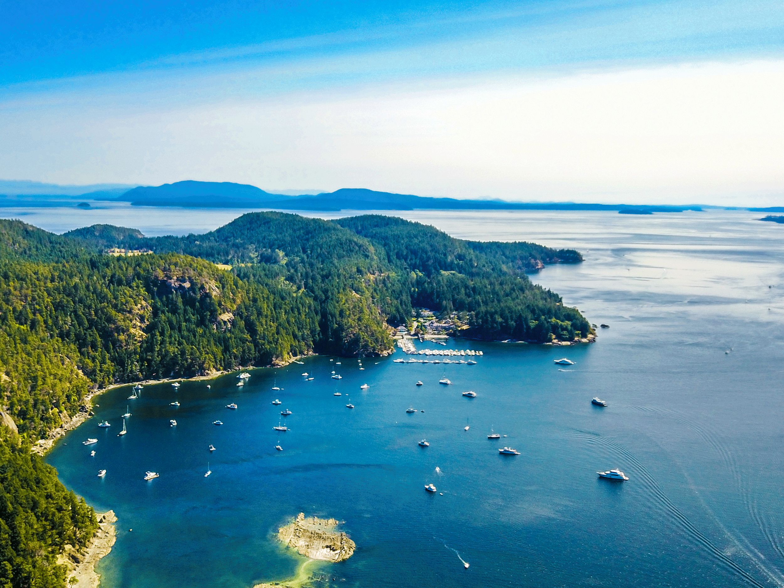 aerial view of a cove