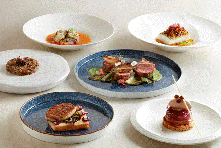 GIF image of Degustation dinner dishes at The Fullerton Bay Hotel Singapore