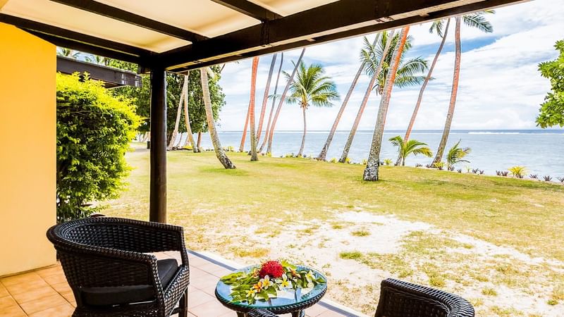 The sitting area of Ocean View Villa at Tambua Sands