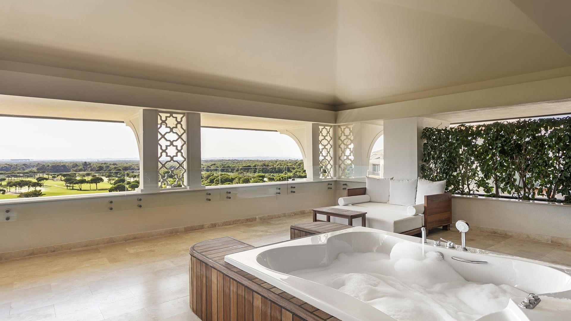 Terrace lounge area with a scenery view in Family Roof Suite with Jacuzzi at Cullinan Belek