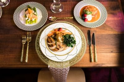 dinner plates on table