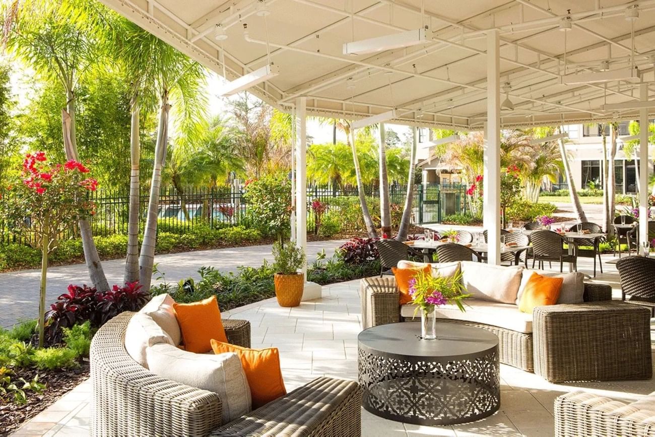 Interior of Open lounge area at The Grove Resort and Water Park
