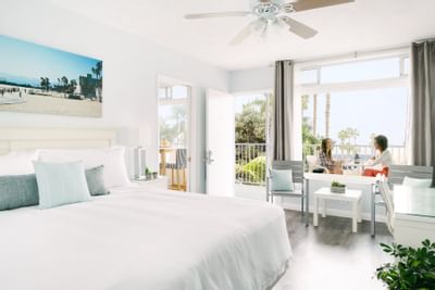 Spacious ocean-view hotel room