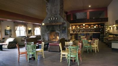 Cozy up by the fire for a wine tasting.