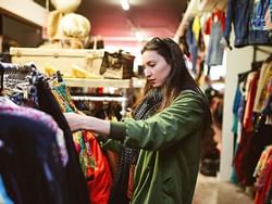 A girl at Artists & Fleas in Chelsea Market near Hotel Shocard
