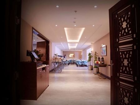 Al Multaqa Restaurant entrance & hallway at Warwick Al Khobar