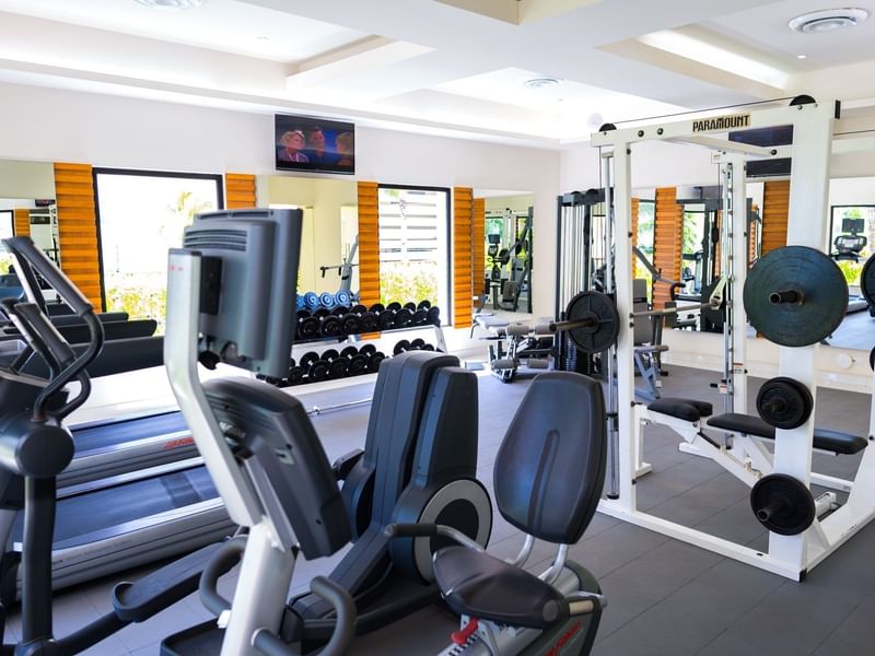 Equipment's in fitness center at The Reef Coco Beach hotel 