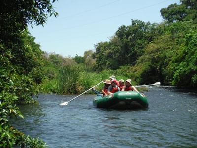 A Tubing Safari team near Rio Celeste Hideaway