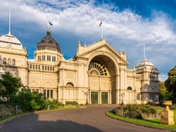 Distance view of Royal Exhibition Building entrance near Hotel Grand Chancellor Melbourne