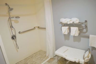 Accessible Shower with moveable seat