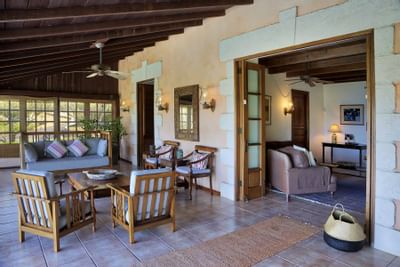 Veranda area of Tobago villa