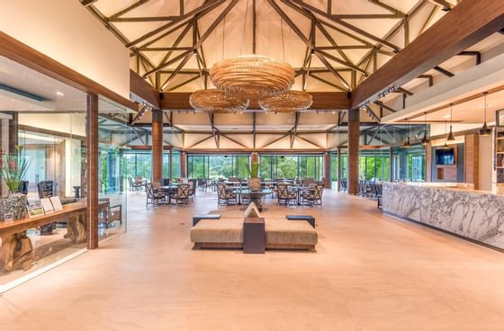 The lobby area of Chatrium Golf Resort's Soi Dao Club House