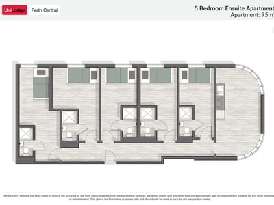 UniLodge Perth Central - 5 Bedroom Ensuite Apartment