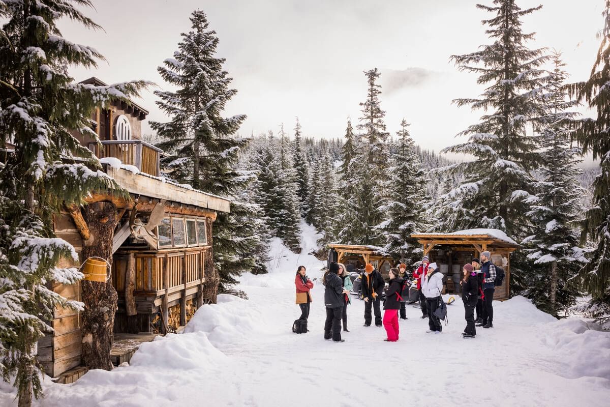 People hanging out in Callaghan Valley near Blackcomb Springs Suites