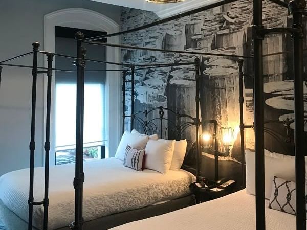 Bedroom with window at River Street Inn