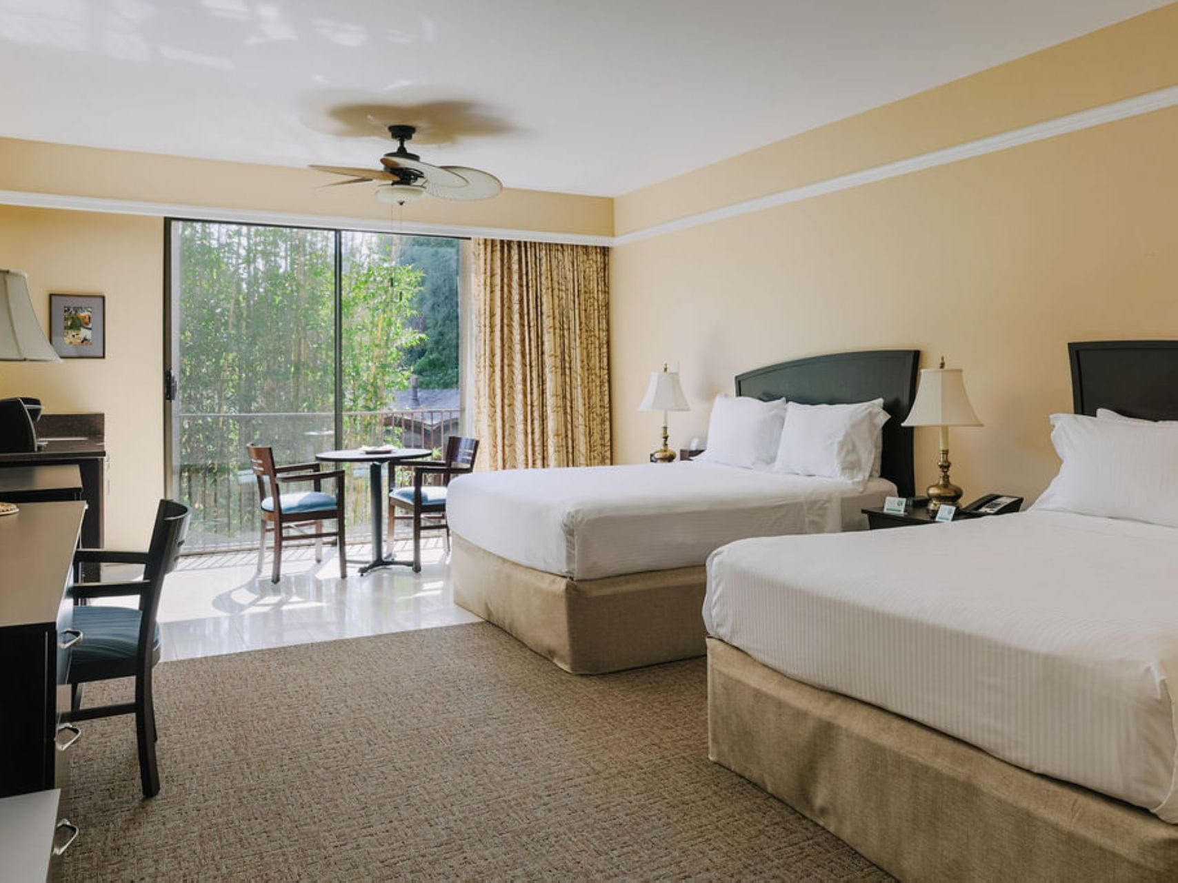 Lagoon Room, Two King Beds interior at Dinah's Garden Hotel