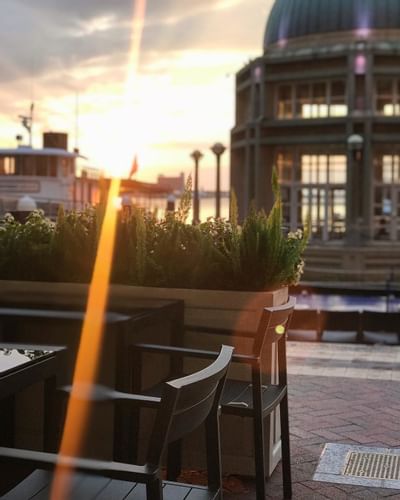 View of Boston Harbor from Rowes Wharf Sea Grille