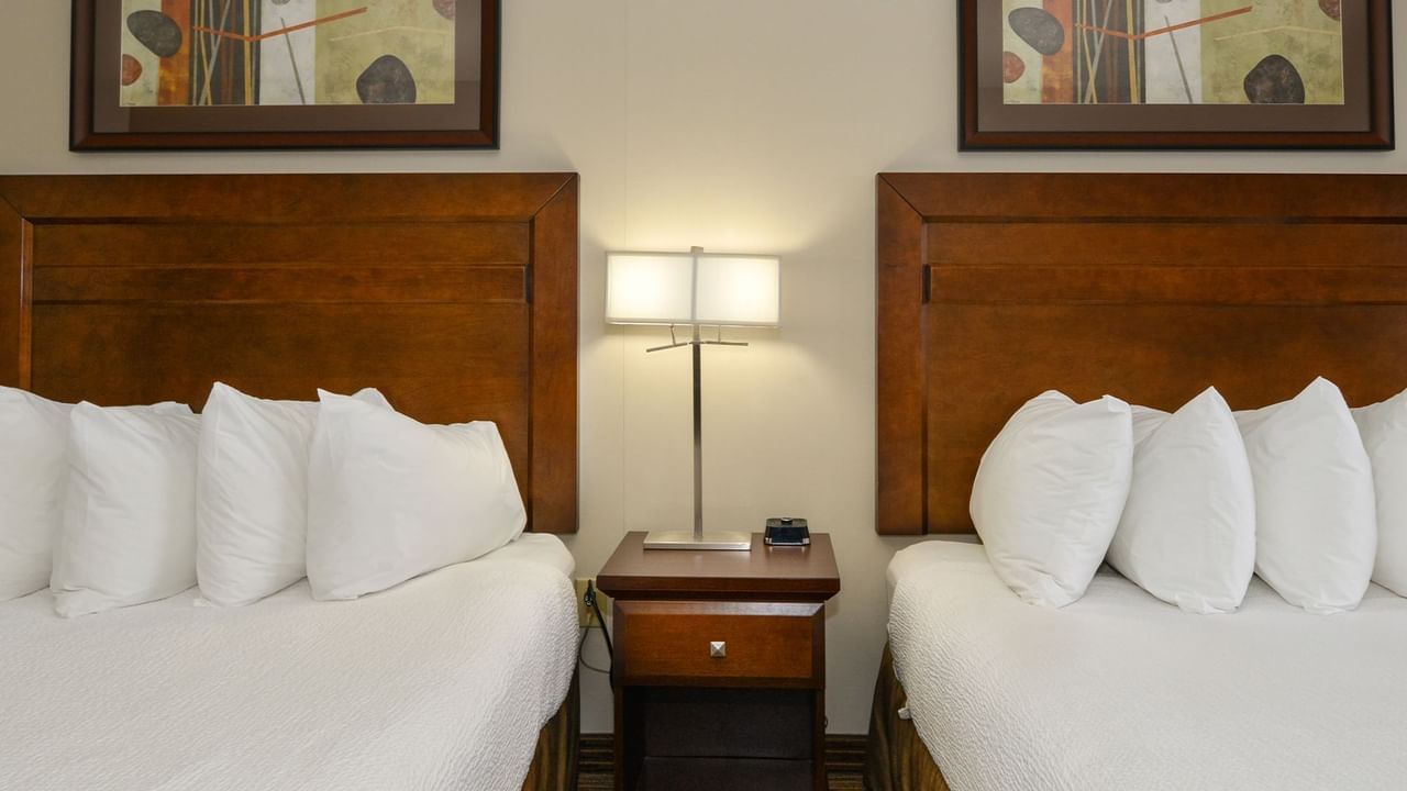 Hotel room with two queen beds