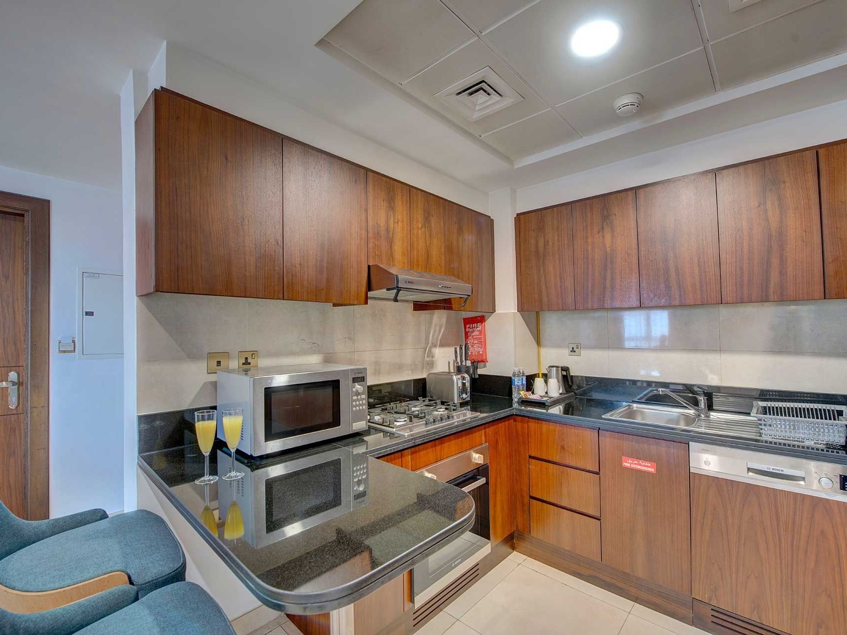Kitchen at Suha Creek Hotel Apartments