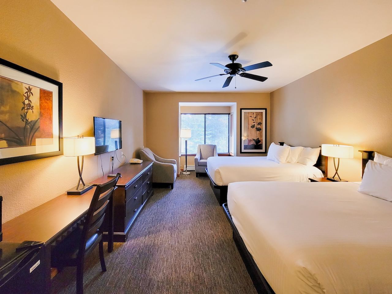 Lodge bedroom with two queen beds