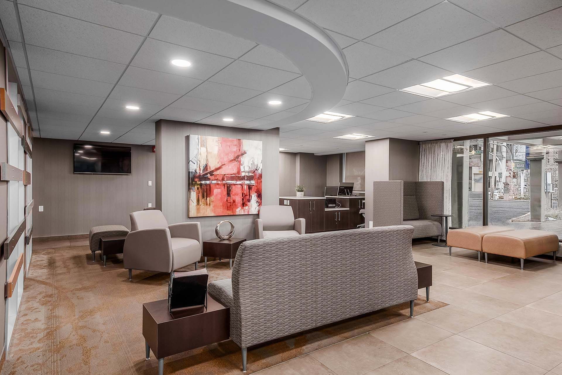 Sitting area in the lobby
