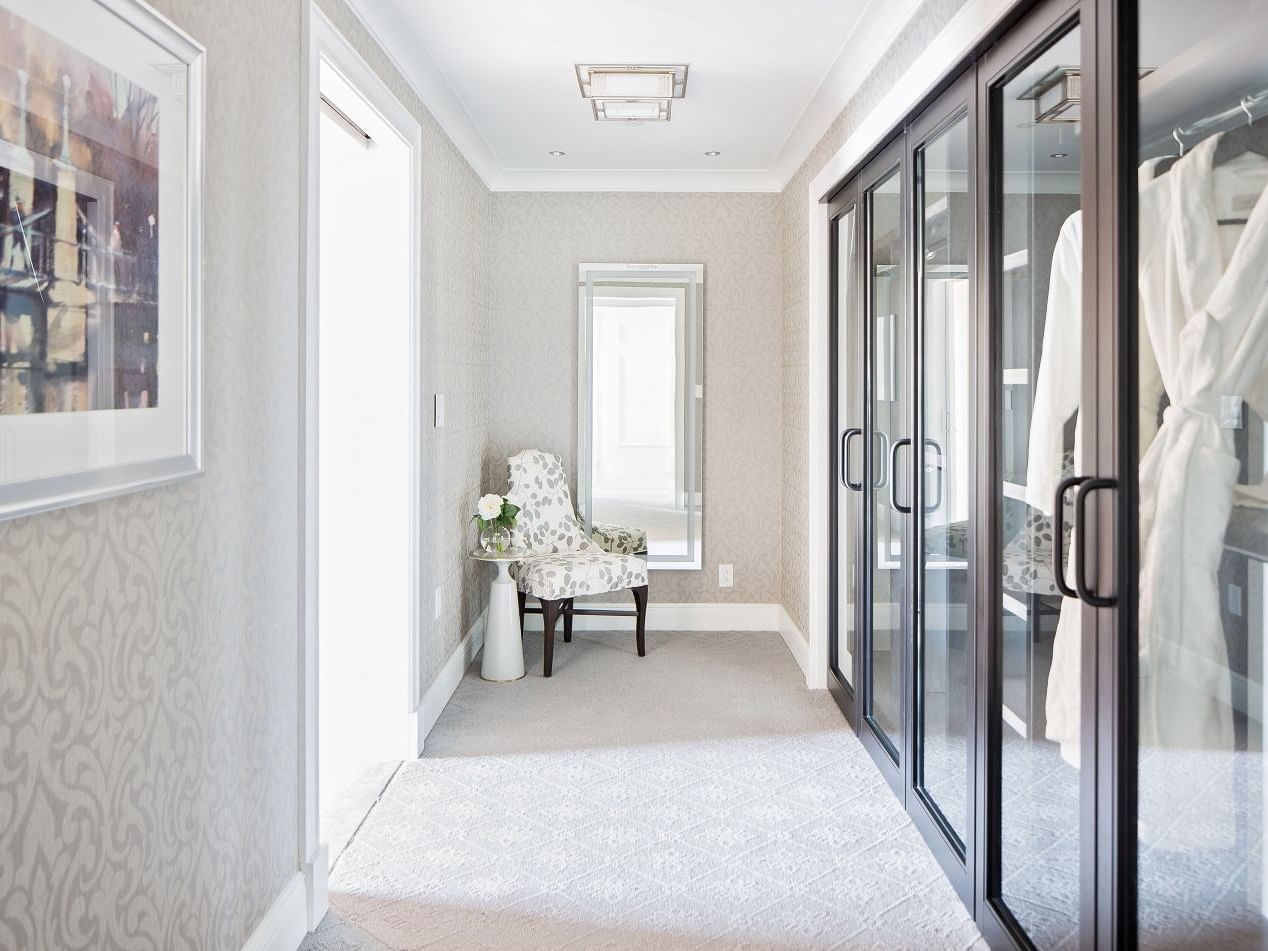 Private dressing rooms in Boston Harbor Hotel
