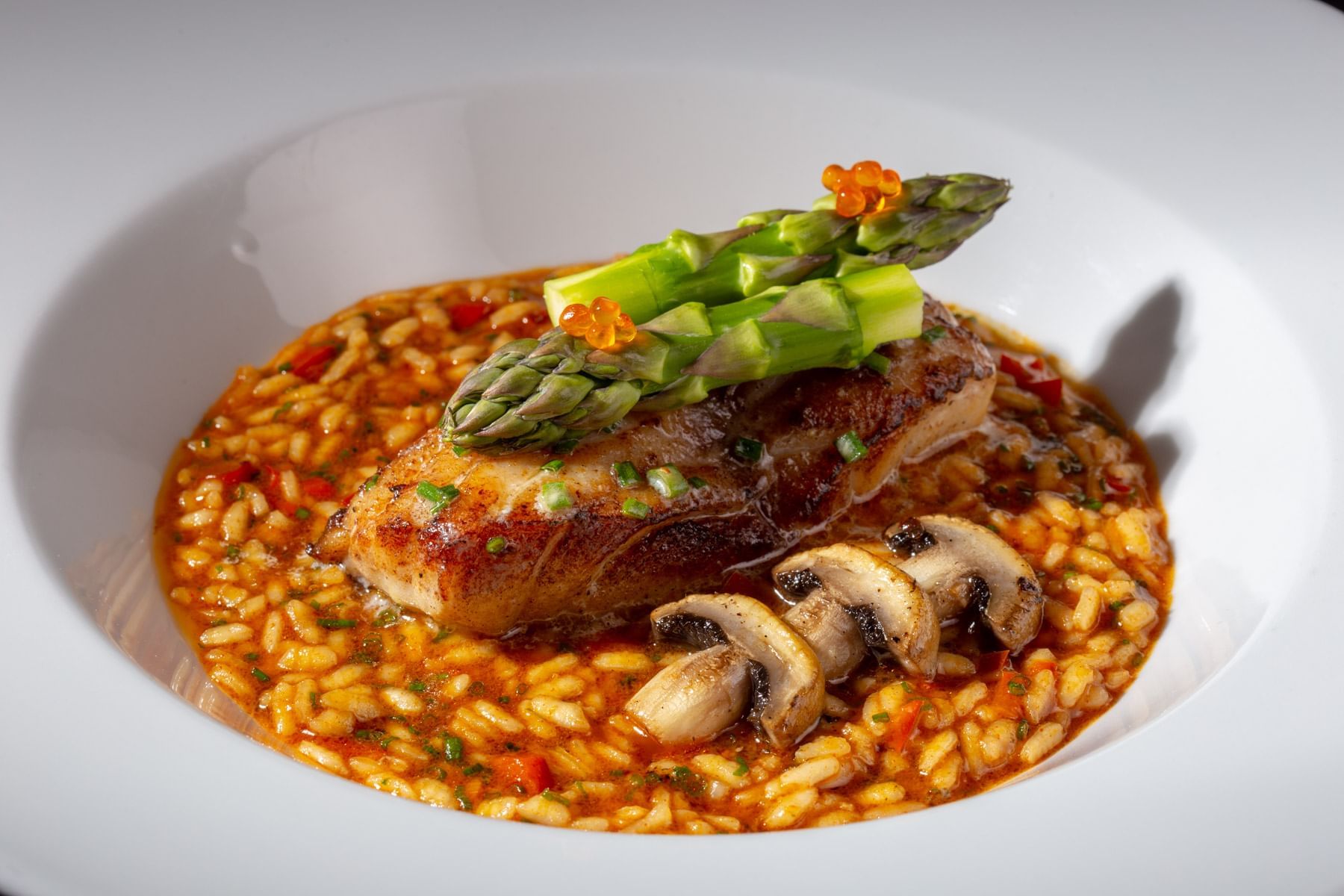 Primer plano del Risotto servido en el Hotel San Fernando Plaza