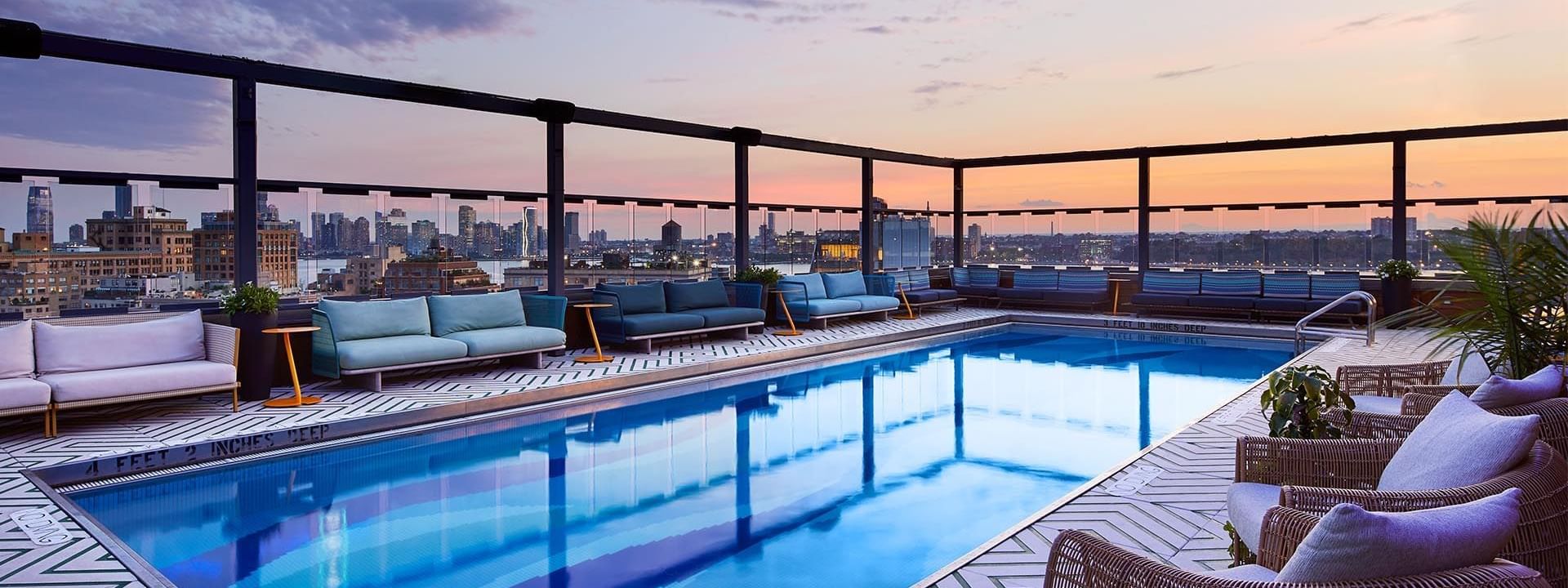 Lounge by the Rooftop pool at Gansevoort Meatpacking NYC