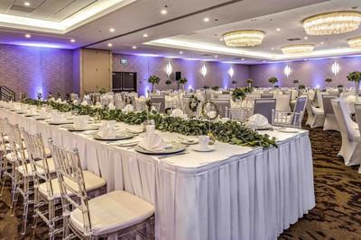 wedding setup in ballroom