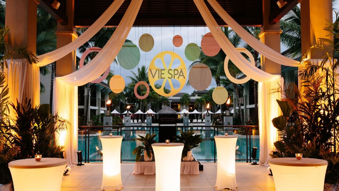 Interior of Vie spa product launch at Pullman Port Douglas Sea Temple Resort & Spa