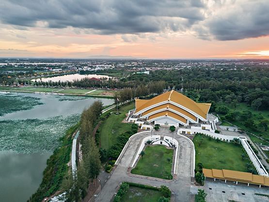 Aerial shot of Khon Kaen University near Hop Inn Hotel