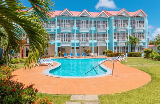 hotel overlooking pool