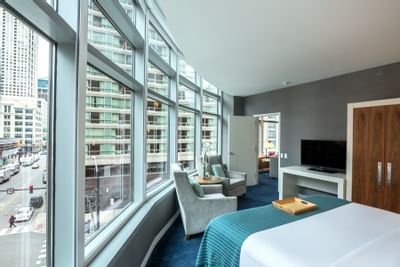 City view from One Bedroom Suite at Kinzie Hotel