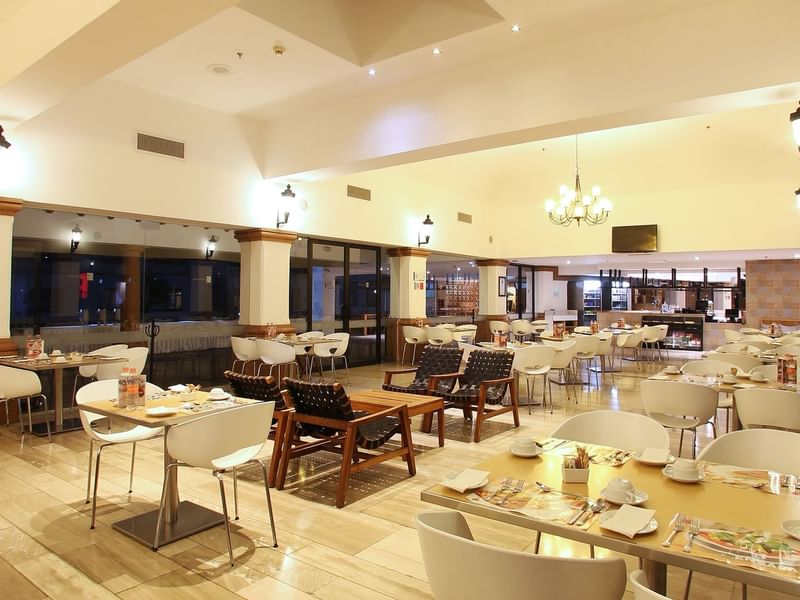 Table set-up in the restaurant at Fiesta Inn Hotels