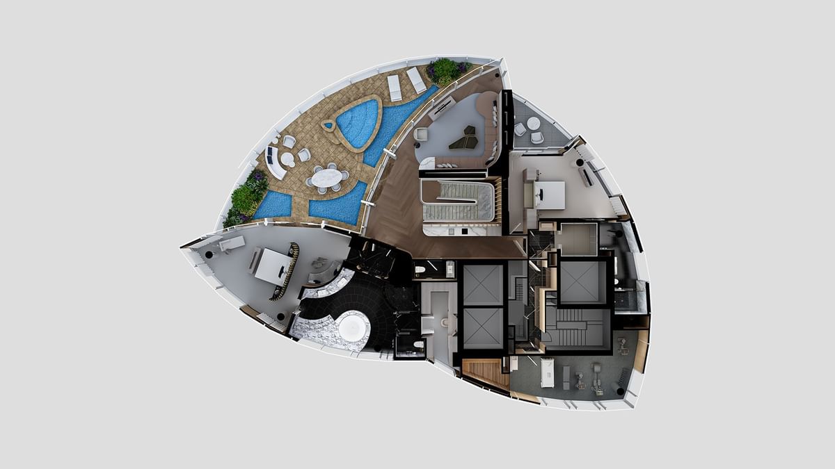 Floorplan of Crown Presidential Villa - 2nd Floor at Crown Hotels