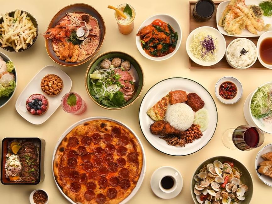 A display of dishes in Socieaty by Les Amis at One Farrer Hotel