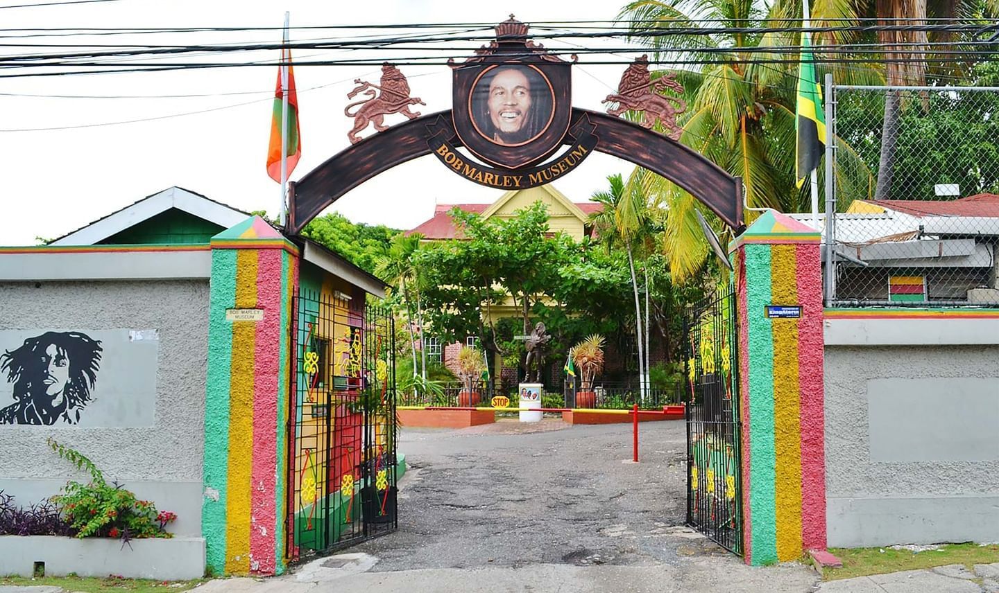 Entrance view of Bob Marley Museum near Jamaica Pegasus Hotel