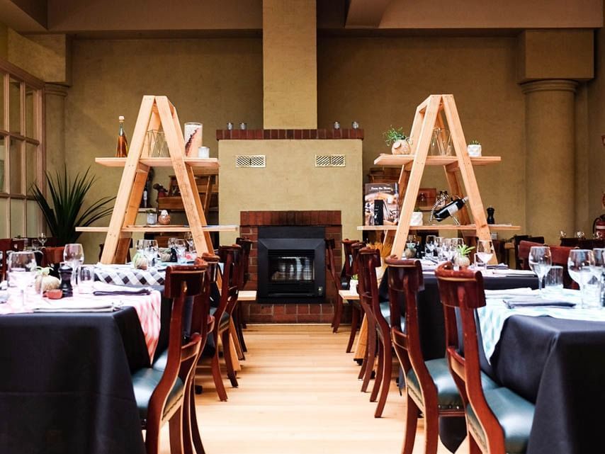 Cozy restaurant with neatly arranged dining set-up at Hotel Grand Chancellor Launceston