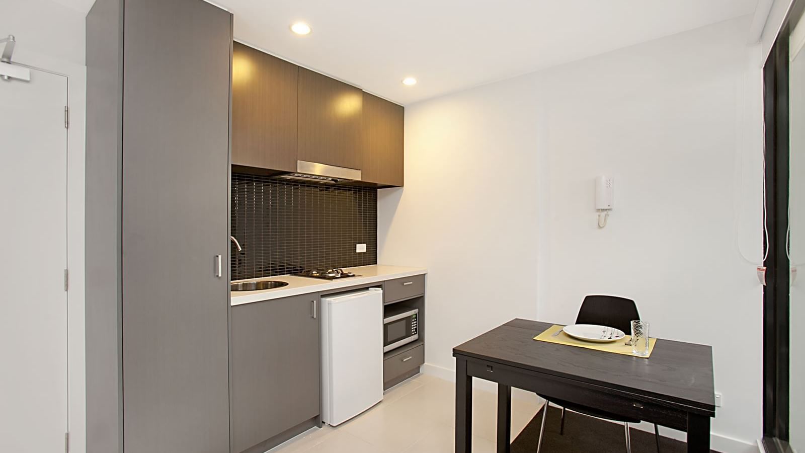 Self-contained studio single kitchen