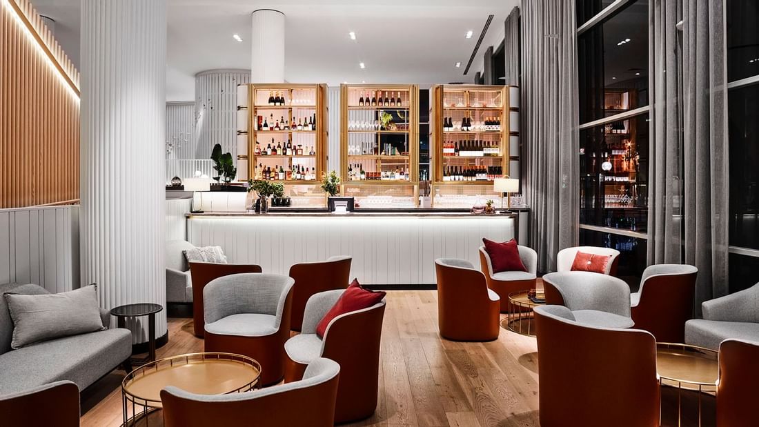 Lounge area in PS Wine Cafe at Novotel Sydney Darling Square