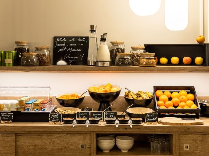 Mini breakfast station set-up at Originals Hotel