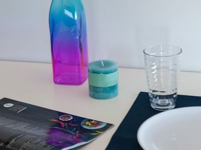 Typical dining table - crockery & cutlery can be purchased via our online shop, Your Shop