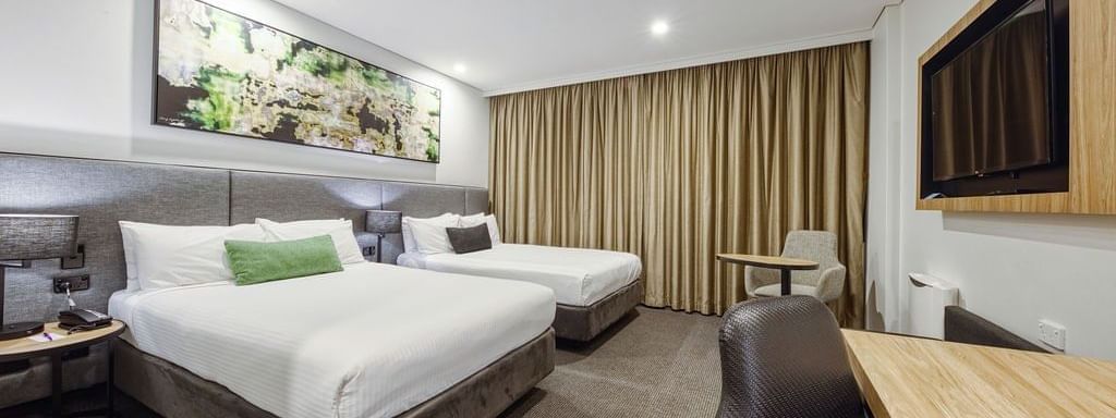 Double Beds in Superior Room at Mercure Penrith Hotel Australia