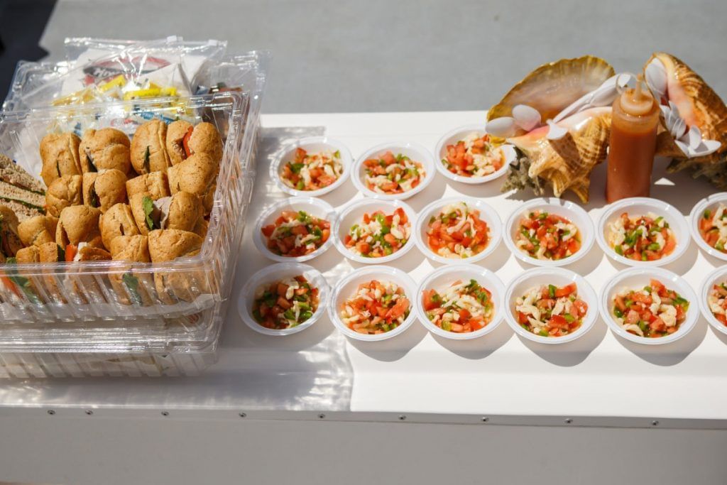 Rum punch and snacks served at The Somerset on Grace Bay