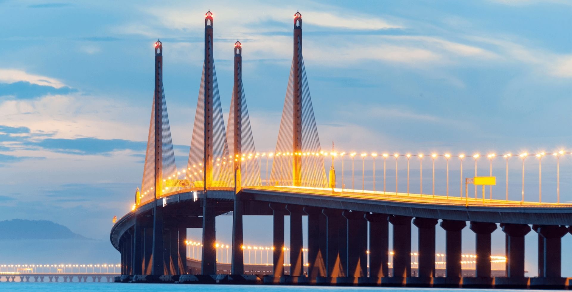 Scenery view of Penang Bridge during sunset near Sunway Hotel Georgetown